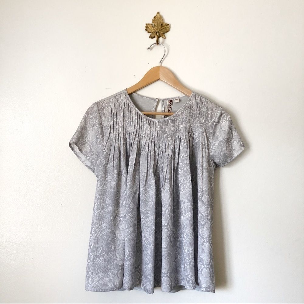 Anthropologie Dolan Snake Print pleated blouse